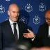 Zinedine Zidane junto al presidente de la FFF, Philippe Diallo, durante su presentación oficial.