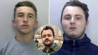 Retratos policiales de Jessie Cole y Albert Bowers, implicados en la muerte del agente Andrew Harper.