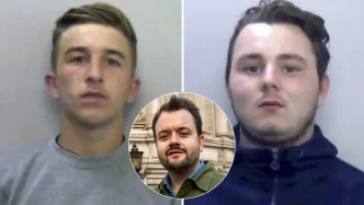 Retratos policiales de Jessie Cole y Albert Bowers, implicados en la muerte del agente Andrew Harper.