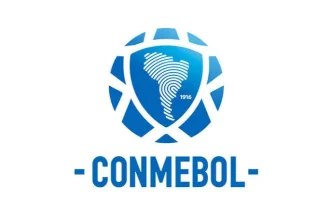 Logotipo oficial de la CONMEBOL en color azul sobre fondo blanco