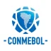Logotipo oficial de CONMEBOL en color azul sobre fondo blanco
