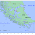 Mapa geográfico del Estrecho de Magallanes mostrando los límites territoriales entre Chile y Argentina
