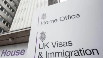 Letrero oficial del Home Office UK Visas & Immigration en Londres