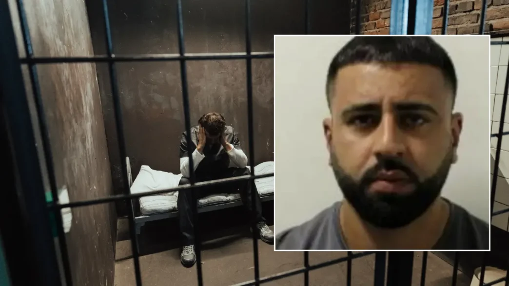 Hombre sentado en una cama dentro de una celda de prisión tras ser condenado por la justicia.