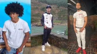 Collage con fotografías de tres víctimas de ataques violentos en Londres: Yeray Sánchez Morales, Giovanny Rendon Bedoya y Gregory Castillo Volquez.